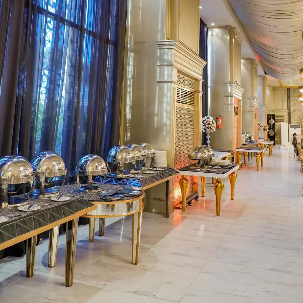 In-house catering setup at The Mansion Karachi