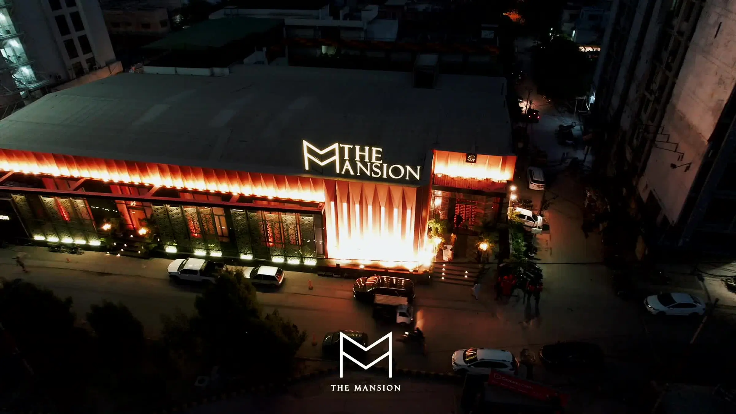 The Mansion Marquee illuminated at night, Karachi luxury wedding venue